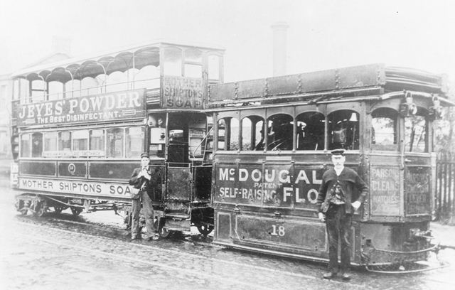 Birmingham steam tram engine no.18 and trailer car no.13