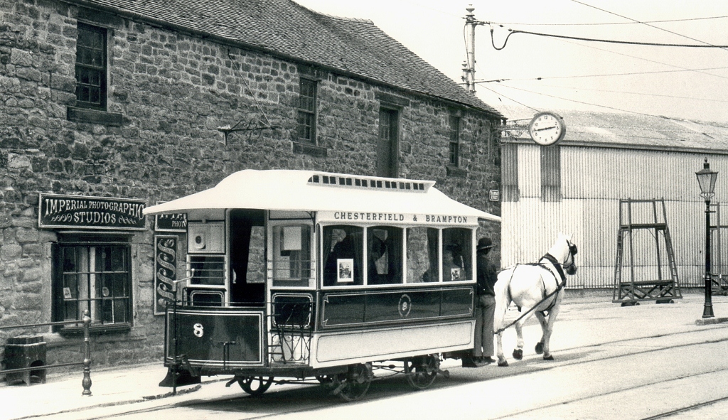 Chesterfield 8 in service at Crich. Paul Abell, 31/7/1982.