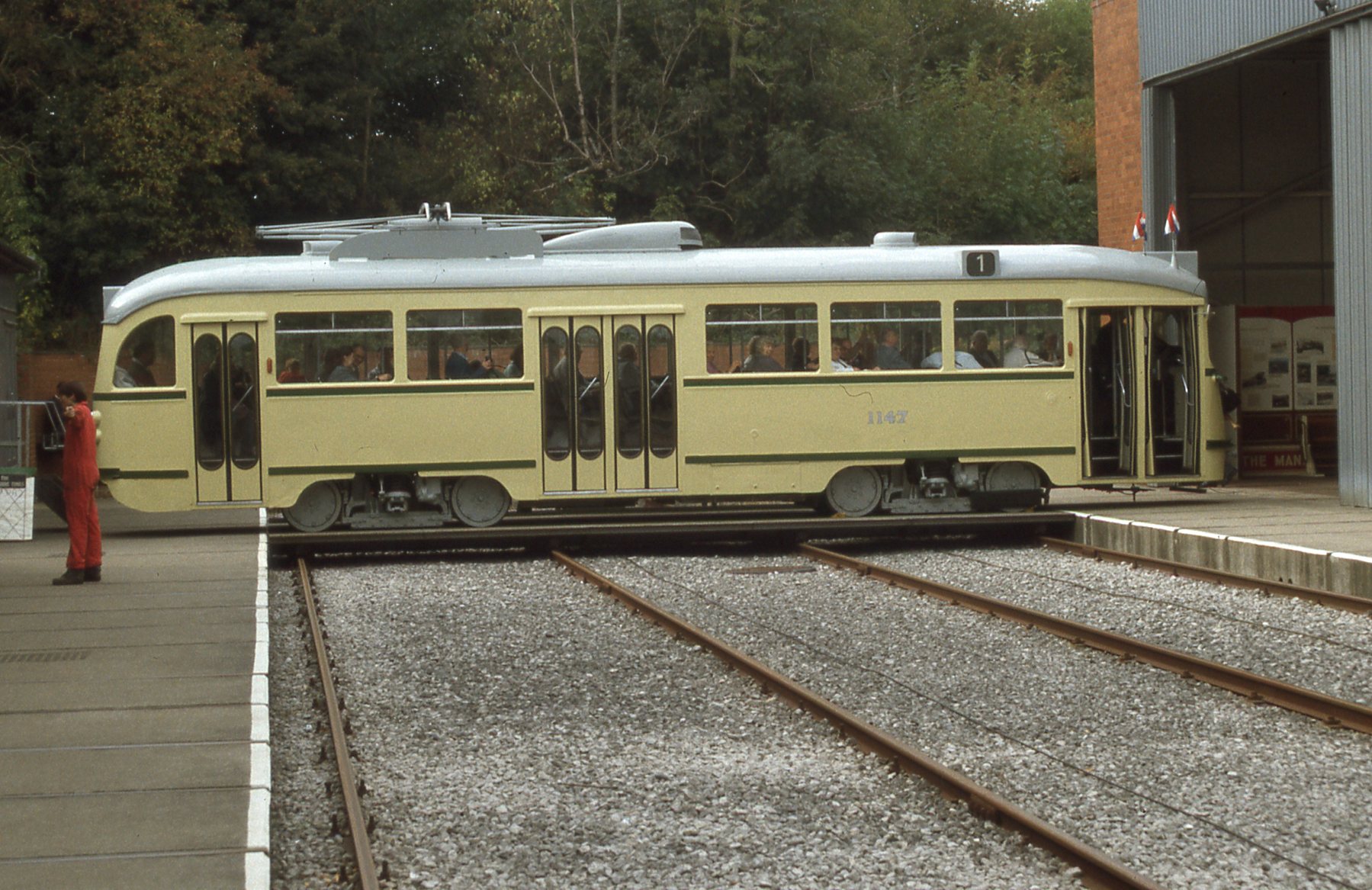 Single-ended PCC car Hague 1147 on the traverser. Photo: Jim Dignan.