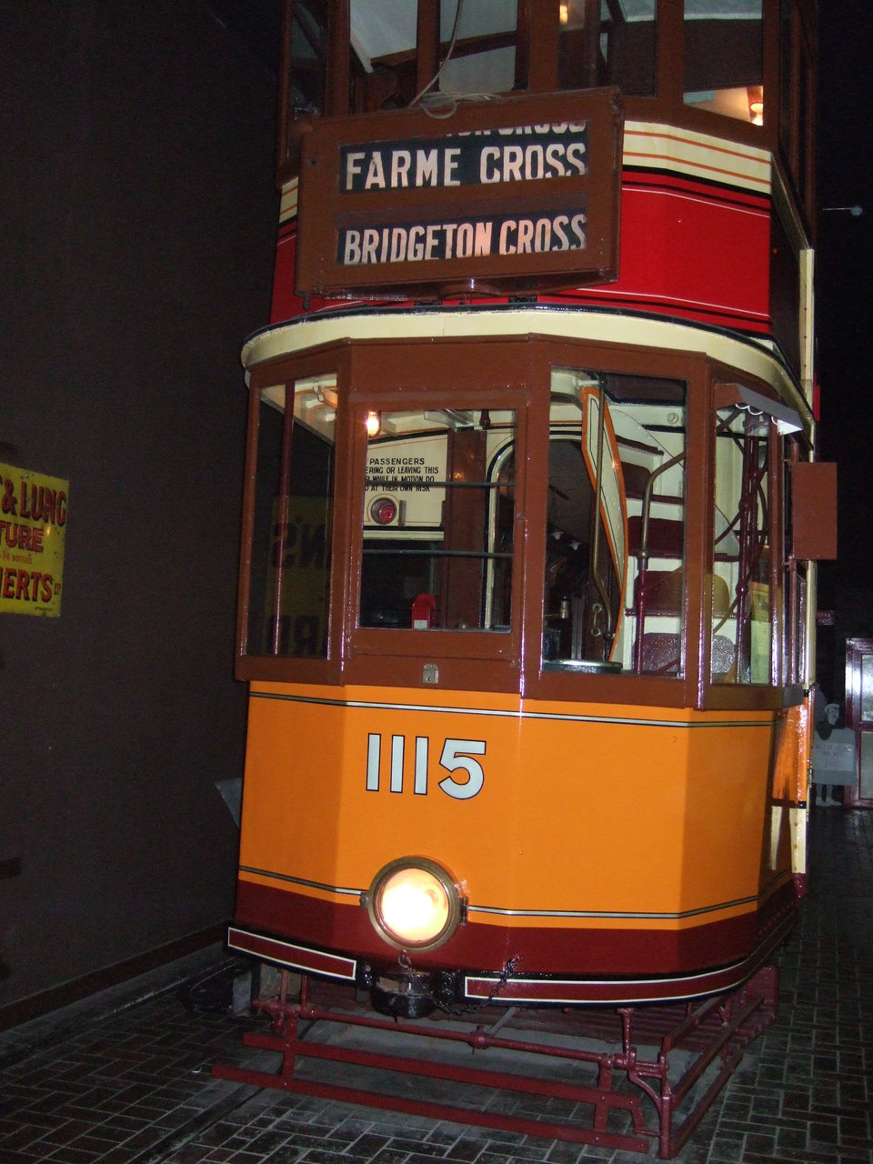 Glasgow 1115 during its period as the centrepiece of a "Trams at Night" display. Photo: Jim Dignan.