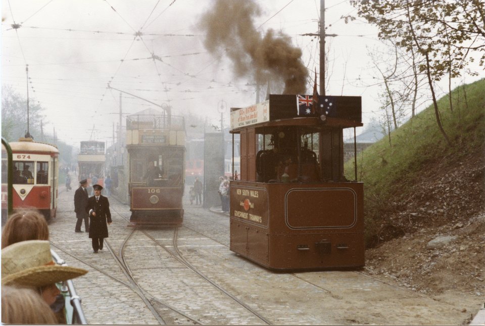 'John Bull' during an early Transport Extravaganza at Crich. Photo courtesy of Crich TMS photo archive.