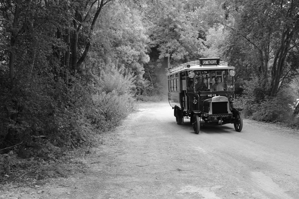 Bus on quarry road