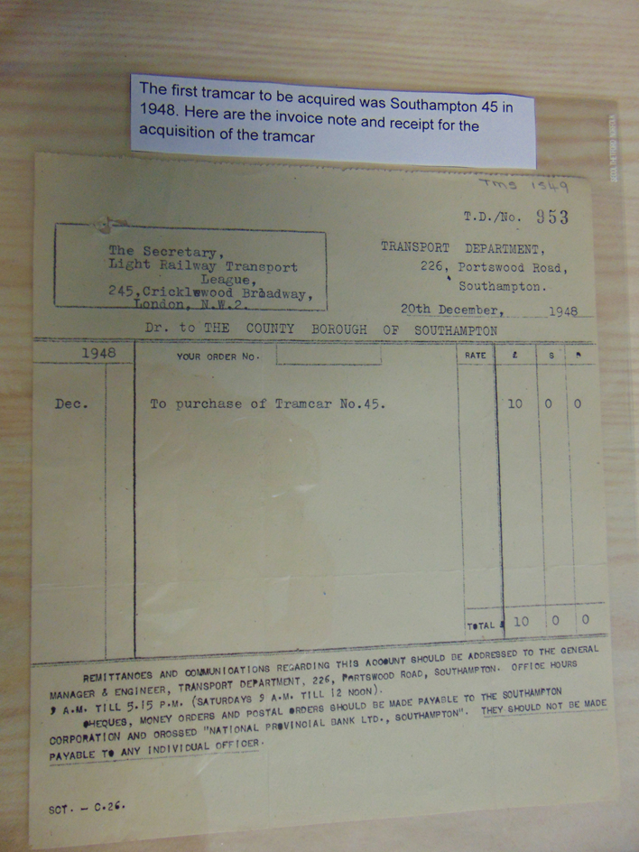 Southampton 45 receipt Southampton 45 receipt