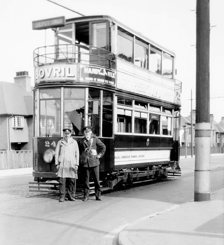 crew posing with their tramcar