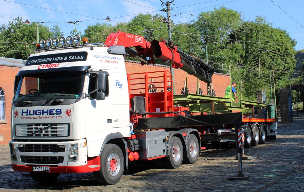 Under frame arrives at Crich Tramway