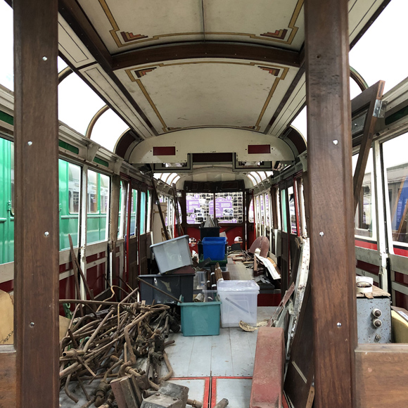 Inside Blackpool 298 prior to restoration 