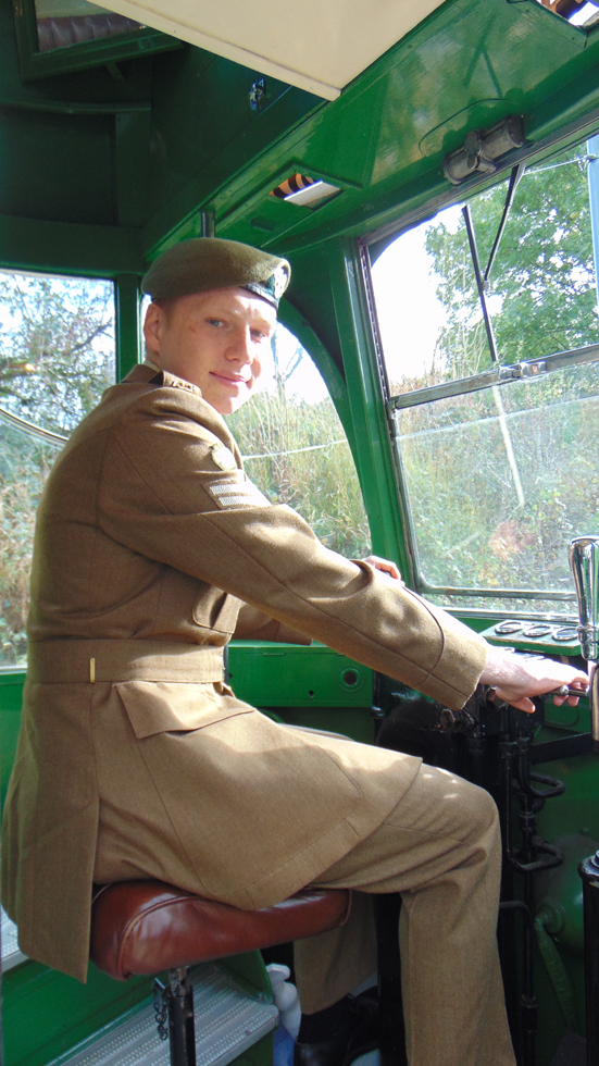 Cadet Colour Sergeant William Stelfox learns how to drive Liverpool 869