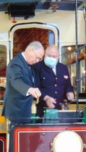 Ian Rigg shows HRH how to drive Newcastle 102