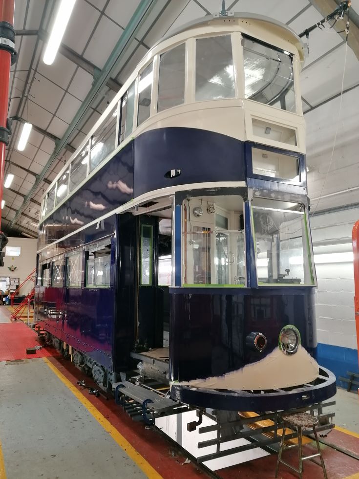 Exterior paintwork coats being built up. Photo P. Bird 