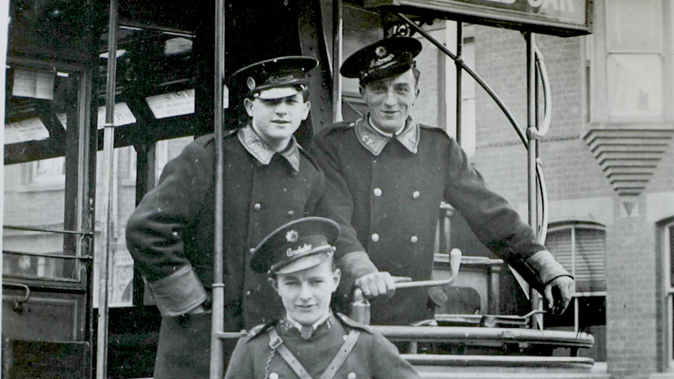 Lincoln tram crew 1920s 