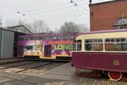 Tram moves at Crich Tramway Village