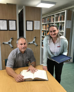 Library staff - Robert Morris and Kate Watts
