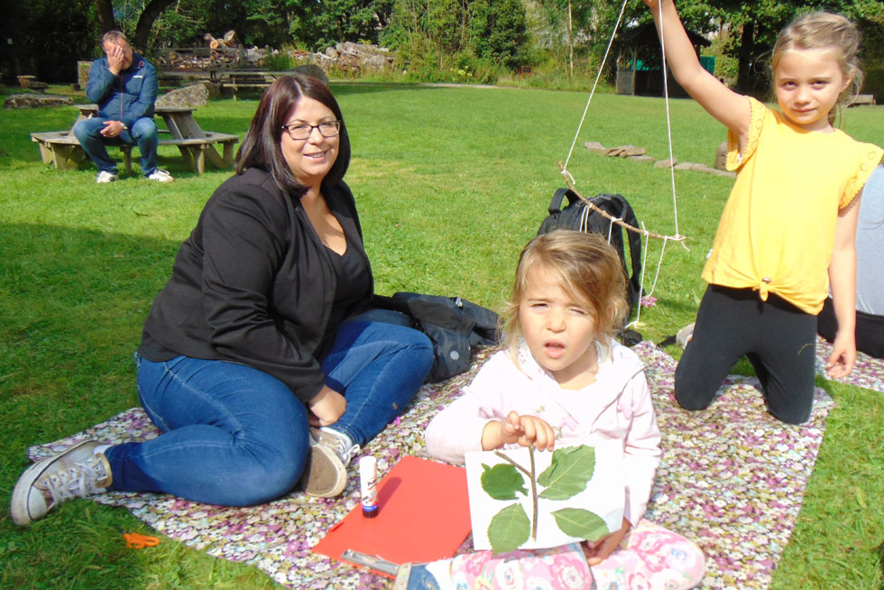 Georgia and Amelia Crafting on Derwent View